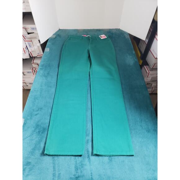 Lee Jeans Size 4 Womens Green Stretch Mid Rise Slimming Classic Straight NWT - Picture 1 of 16